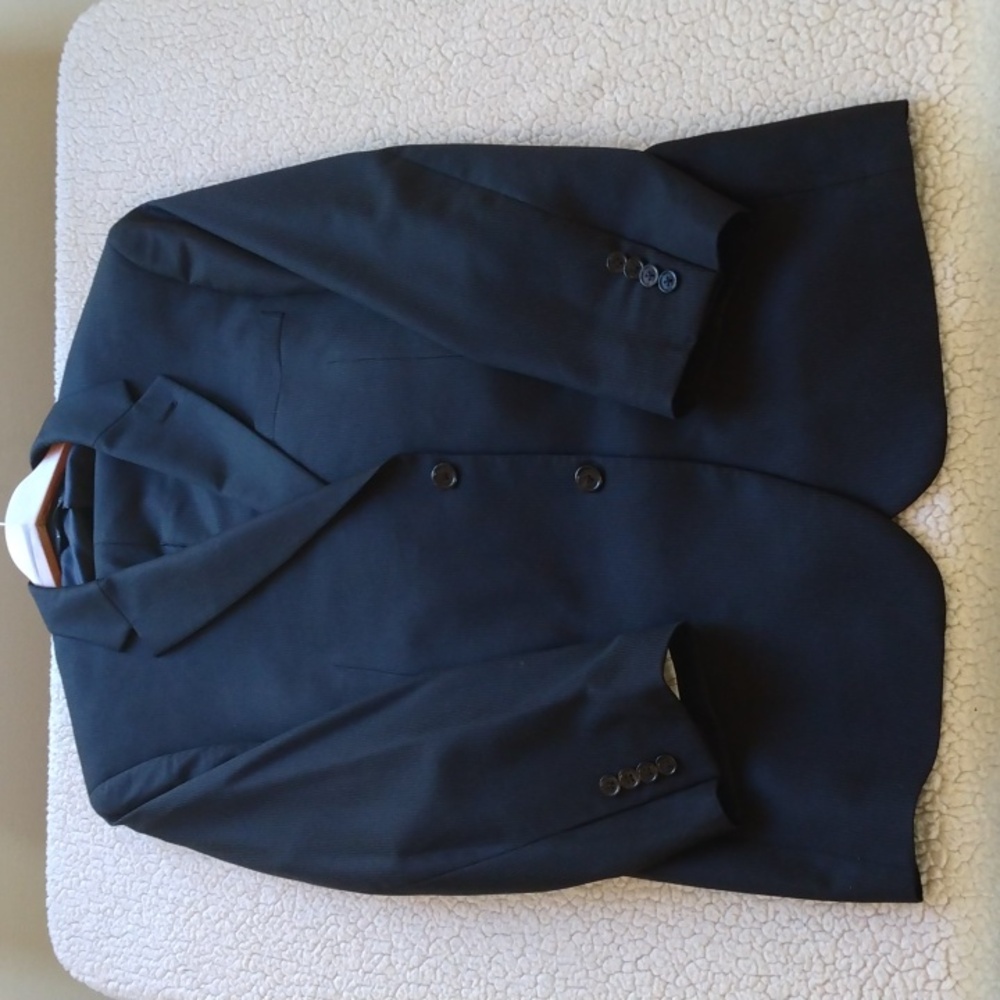 Jos. A. Bank Black Pinstripe Signature Wool Suit 43R